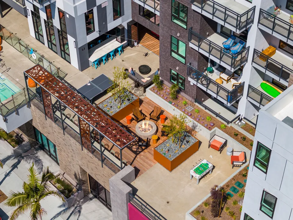Rooftop terraces seen from above